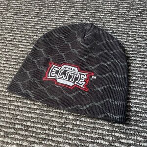 Elite MMA Black & Gray Knit Beanie with Red Logo